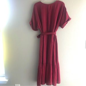 Sweet and comfy GAP gauze tiered midi dress, short sleeve, size Lg, never worn!